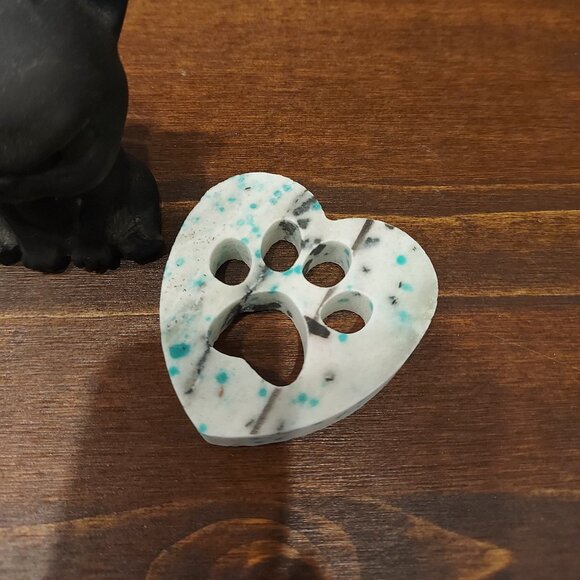 Black Obsidian Bulldog & K2 Paw Print Heart Crystal Bundle - Picture 2 of 12